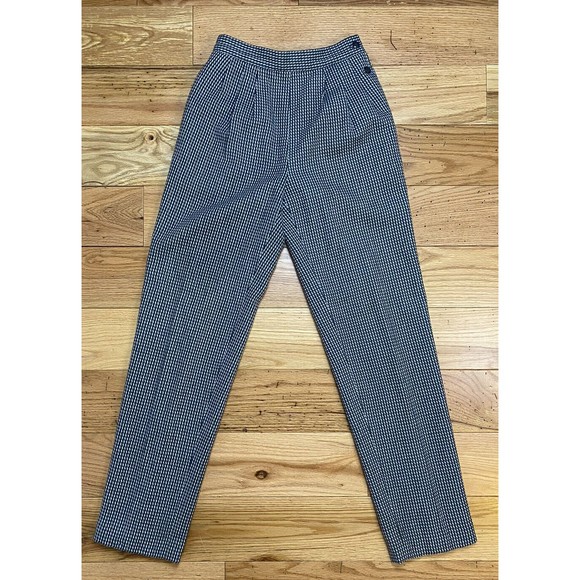 Vintage Chaus Pants Women's Size 6 Wool Blend Herringbone High Rise Trousers - Picture 1 of 16